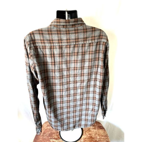 Molokai Surf Co. Brown Gray Plaid Flannel Shirt Men’s XL - Picture 2 of 6